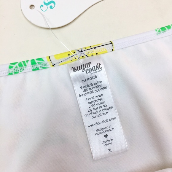 Lolli Citrus Lemons Yellow Cheeky Swim Bottom XL - Picture 4 of 7